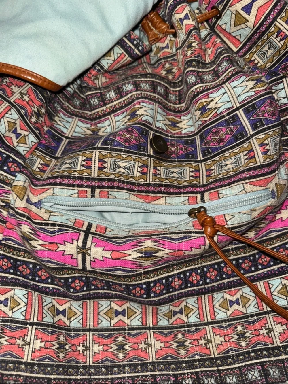 Mossimo Supply Co. Canvas Backpack with Pink Multi Aztec Print